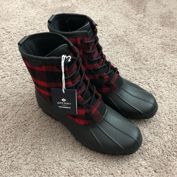 Sperry Men's Wool Buffalo Plaid Duck Boots - Picture 2 of 9